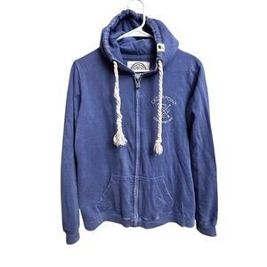 Cedar Point Amusement Park Sandusky Ohio Full Zip Nautical Hoodie Large Blue